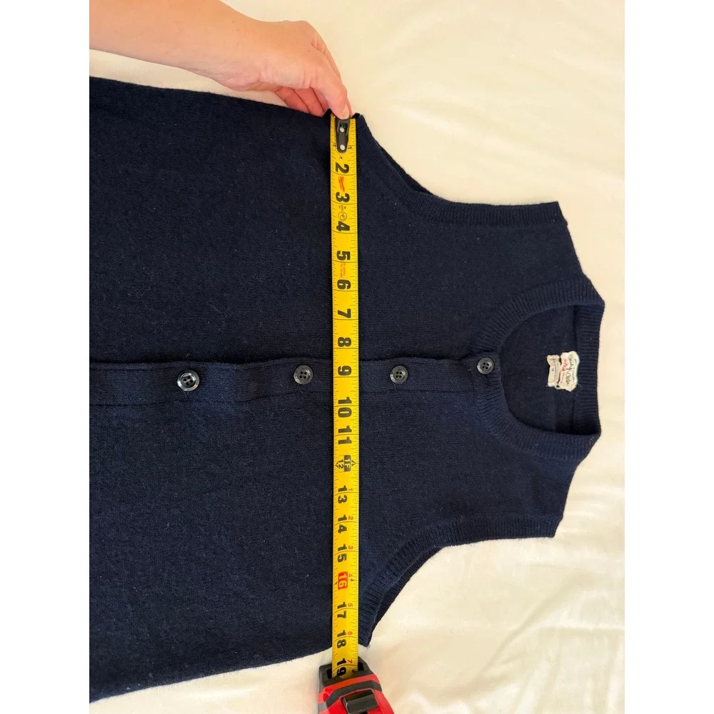 Vintage Alan Paine Strawbridge Navy Lambswool Sweater Vest Made England M